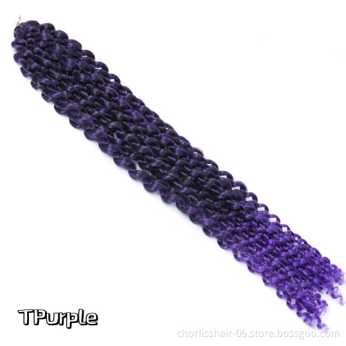 Ombre18 Inch Curly Passion Twist Crochet Braiding Hair Water Wave Synthetic Braids Hair Passion Twist Crochet Hair For Woman